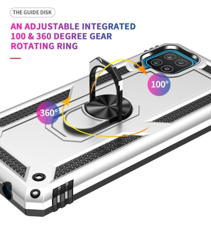 Протиударний чохол 360 Degree Rotating Holder Samsung Galaxy A12/M12 - сріблястий