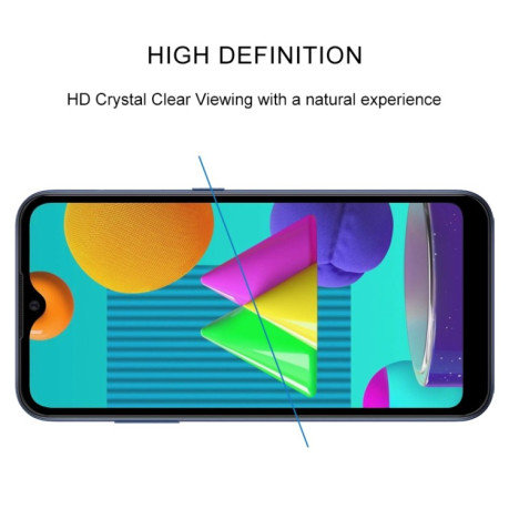 Защитное стекло 3D Full Glue Full на Samsung Galaxy M01 - прозрачно-черное
