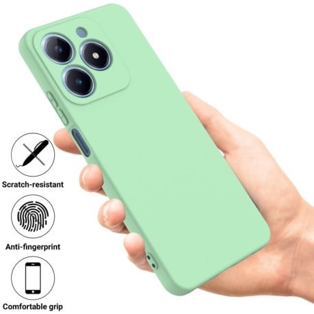 Силиконовый чехол Solid Color Liquid Silicone на Realme C61 Global - зеленый