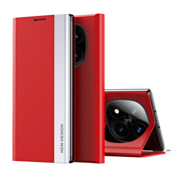 Чехол-книжка Electroplated Ultra-Thin для Xiaomi Redmi Note 14 Pro+ 5G - красный
