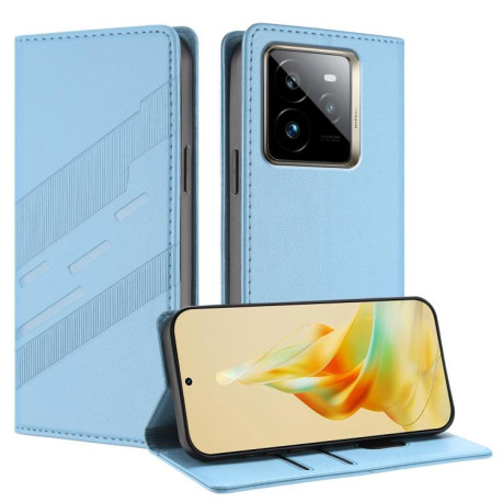 Чехол-книжка Embossed Multi-functional Wallet Retro Leather на Realme GT7 Pro - голубой
