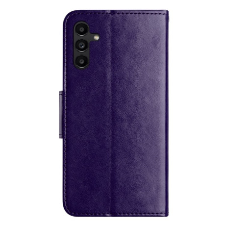 Чехол-книжка Butterfly Flower Pattern для Samsung Galaxy A55 - фиолетовый