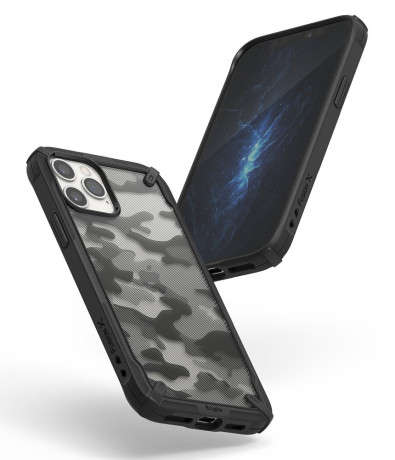 Оригинальный чехол Ringke Fusion X Design durable на iPhone 12 Pro Max - Camo Black
