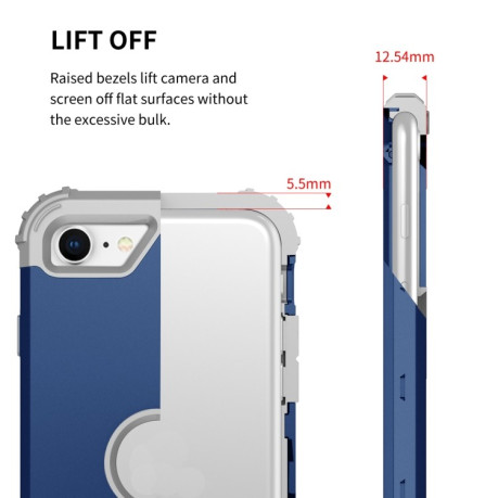 Противоударный чехол Three-piece Anti-drop на iPhone SE 3/2 2022/2020 - синий