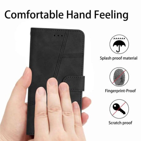 Чехол-книжка Stitching Skin Feel на Xiaomi Redmi 15C 5G / 4G EU 173mm - черный
