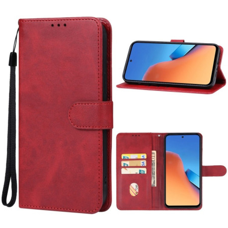 Чехол-книжка EsCase Leather для Xiaomi Redmi 12 - красный