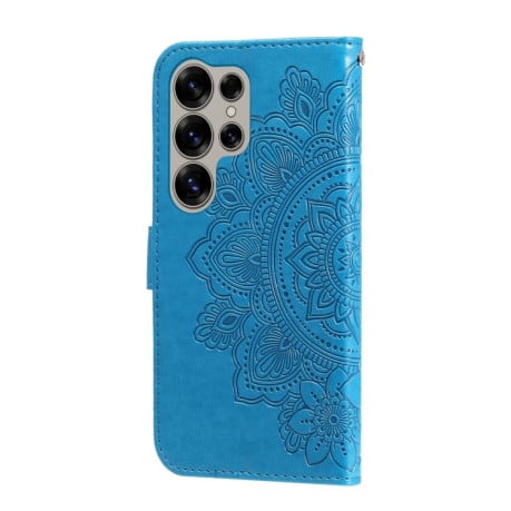 Чохол-книжка 7-petal Flowers Embossing  для Samsung Galaxy S25 Ultra 5G - синій
