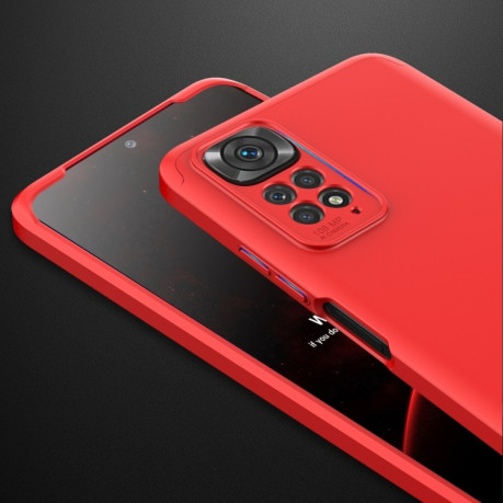 Противоударный чехол GKK Three Stage Splicing на Xiaomi Redmi Note 11S / 11 Global - красный