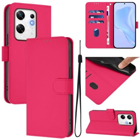 Чехол-книжка Skin Feel Solid Color Leather для Infinix Zero 30 4G - пурпурно-красный