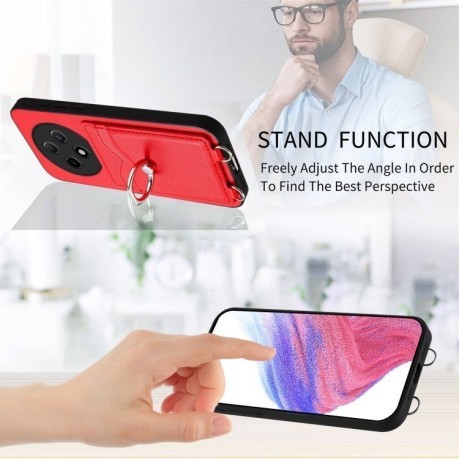 Чохол протиударний R20 Ring Card Holder для OPPO A3 Pro 5G - червоний