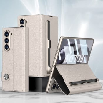 Чехол-книжка GKK Flip with Pen Slotm, Stylus Not Included для Samsung Galaxy  Fold 6 - серый