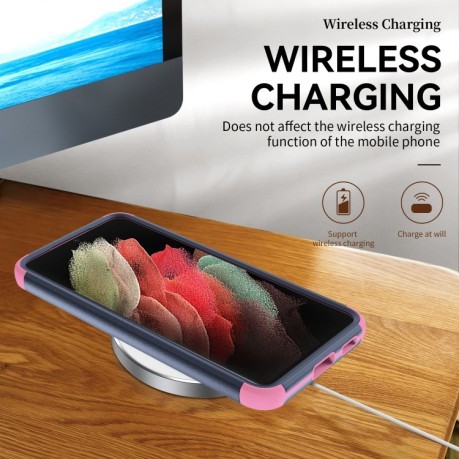 Противоударный чехол EsCase durable для Samsung Galaxy S23 5G - розово-голубой