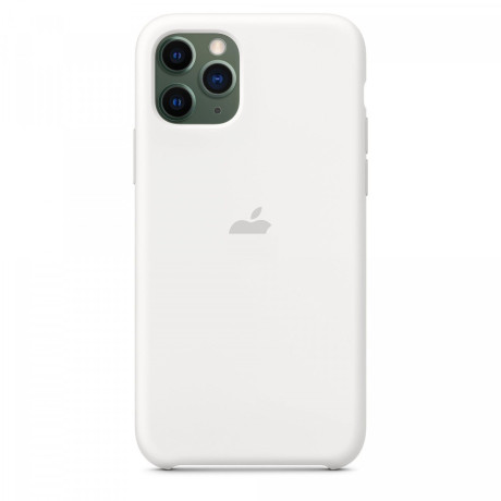 Силиконовый чехол Silicone Case White на iPhone 11 Pro Max-премиальное качество