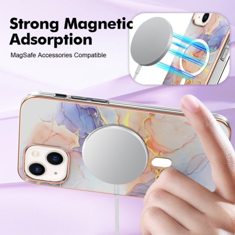 Протиударний чохол Marble Pattern Dual-side IMD Magsafe для iPhone 15 - Marble