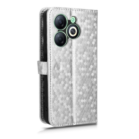 Чехол-книжка Honeycomb Dot для Infinix Smart 8 - серебристый