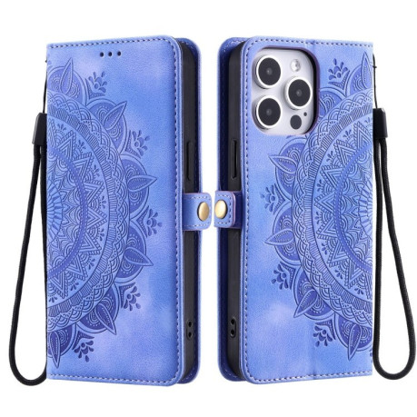 Чехол-книжка Totem Embossed Magnetic Leather для iPhone 16 Pro Max - фиолетовый
