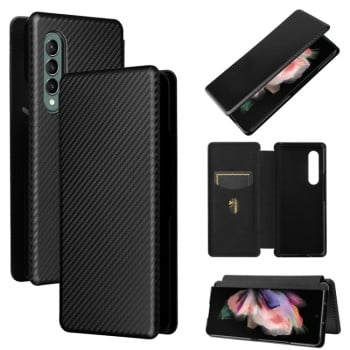 Чохол-книжка Carbon Fiber Texture Samsung Galaxy Z Fold 3 - чорний