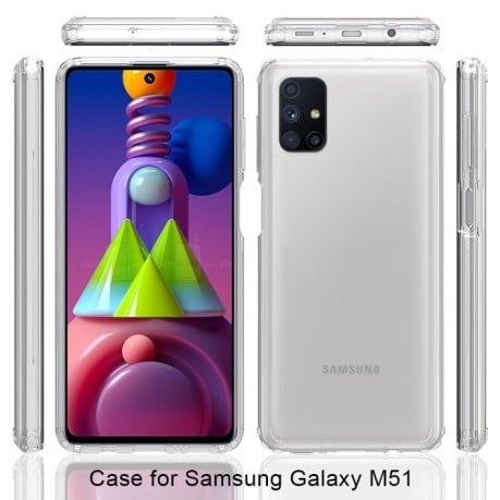 Акриловый противоударный чехол HMC на Samsung Galaxy M51 - прозрачный