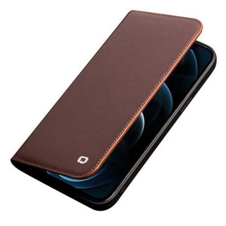 Кожаный чехол QIALINO Wallet Case для iPhone 12 Pro Max - Brown