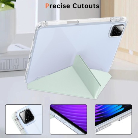 Чехол-книжка Clear Acrylic Demation Leather для Xiaomi Pad 7 / 7 Pro - зеленый