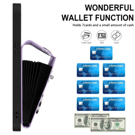 Противоударный чехол Organ Card Bag Ring Holde для Realme GT Neo6 / GT 6T 5G - фиолетовый