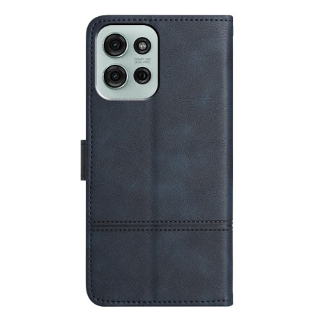 Чохол-книжка Cowhide Texture Stitching Leather Motorola Moto G75 - синій
