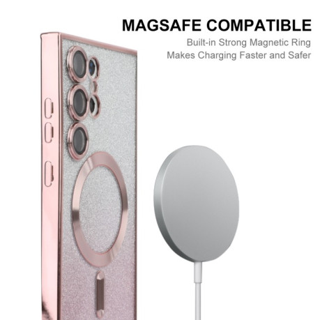Протиударний чохол ENKAY Hat-Prince Magnetic Glitter Plated  для Samsung Galaxy S25 Ultra 5G - синій