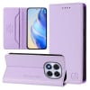 Чехол-книжка RC01 Dual-Folded Magnetic Suction RFID Leather на Xiaomi Redmi Note 14 Pro 4G - фиолетовый