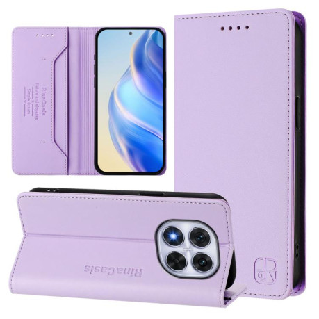 Чохол-книжка RC01 Dual-Folded Magnetic Suction RFID Leather на Xiaomi Redmi Note 14 Pro 4G - фіолетовий