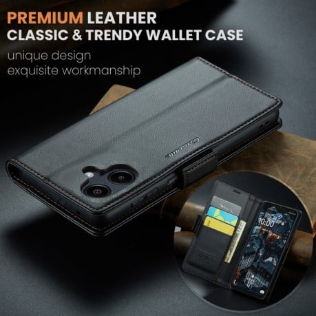 Чехол-книжка CaseMe 023 Butterfly Buckle Litchi Texture RFID Anti-theft Leather на Samsung Galaxy A07 / A06 -черный