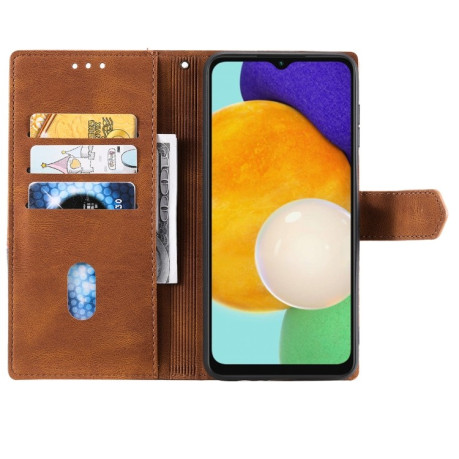 Чехол-книжка Three-color Stitching для Samsung Galaxy A04s/A13 5G - коричневый