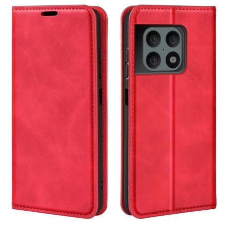Чехол-книжка Retro Skin Feel Business Magnetic на OnePlus 10 Pro 5G - красный