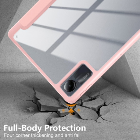 Чохол-книжка Acrylic 3-Fold Solid Color Smart Leather для Xiaomi Redmi Pad SE - рожевий