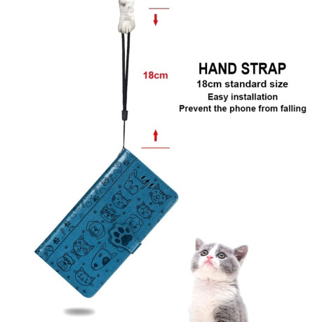 Чохол-книжка Cute Cat and Dog Embossed на Xiaomi Mi Note 10 Lite - синій