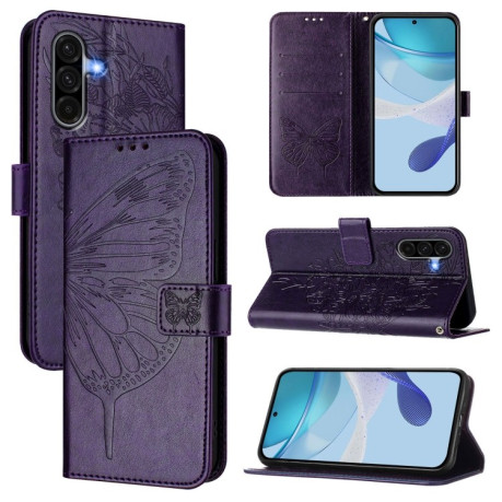 Чохол-книжка Embossed Butterfly  для Samsung Galaxy A56 5G - фіолетовий