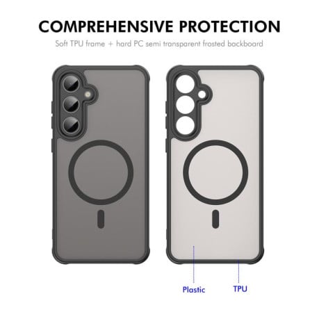 Чохол ENKAY Hat-Prince з MagSafe матовий+скло на Samsung Galaxy S25 FE 5G - фіолетовий