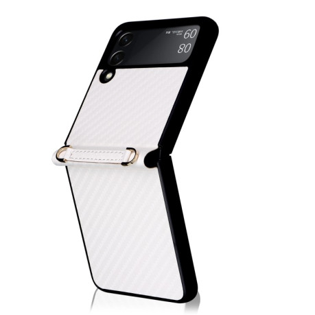 Противоударный чехол Carbon Fiber для Samsung Galaxy Z Flip3 5G - белый
