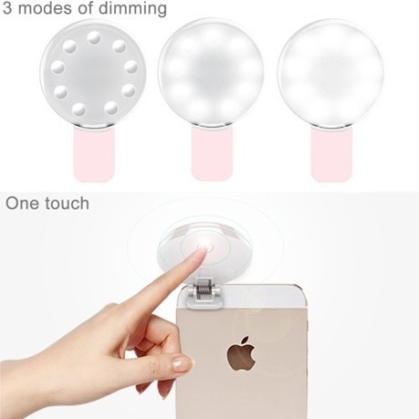 Додаткова 9 LEDs Спалах 3 рівня яскравості з акумулятором, що заряджається, для iPhone, Samsung