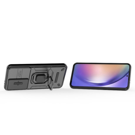 Противоударный чехол Sliding Camshield для Samsung Galaxy A56 5G - черный