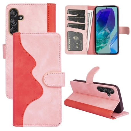 Чехол-книжка Stitching Horizontal Flip Leather для Samsung Galaxy M55 5G - красный