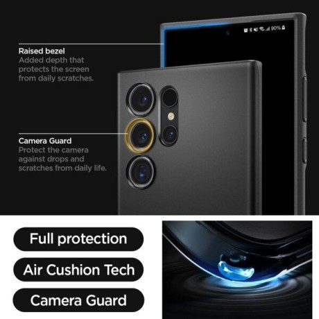 Оригінальний чохол Spigen Thin Fit для Samsung Galaxy S24 Ultra - black