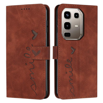 Чохол-книжка в стилі Retro м'яке покриття Skin Feel серія Amile на Infinix Note 50 4G / 50 Pro 4G - коричневий