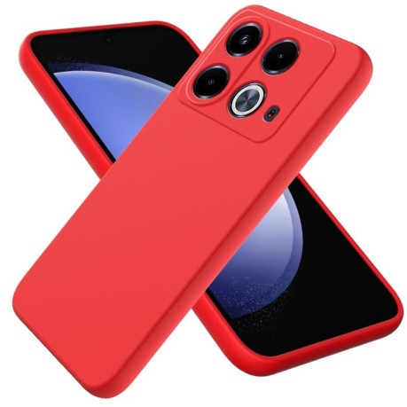 Силиконовый чехол Solid Color Liquid Silicone на Infinix Note 40 4G - красный