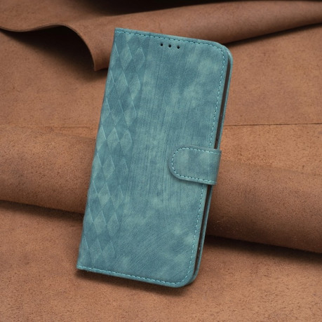 Чохол-книжка Plaid Embossed Leather на Samsung Galaxy S24 5G - зелений