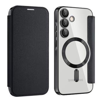 Чехол-книжка Shield MagSafe RFID Anti-theft Leather для Samsung Galaxy A35 5G - черный