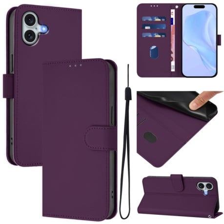 Чехол-книжка Skin Feel S-type для iPhone 16 Plus - фиолетовый