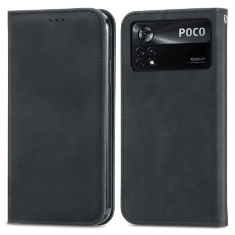 Чохол-книжка Retro Skin Feel Business Magnetic на Xiaomi Poco X4 Pro 5G - чорний