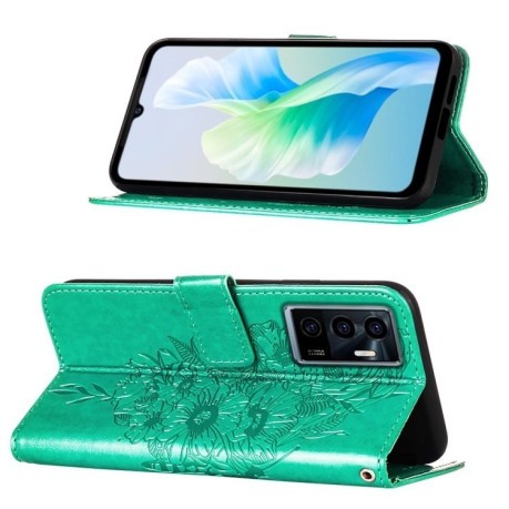 Чохол-книжка Embossed Butterfly для Vivo S10e 5G/V23e 4G/V23E 5G/Y75 4G - зелений
