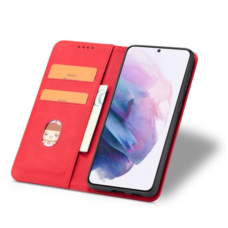 Чехол-книжка Calfskin Texture на Samsung Galaxy S21 - красный
