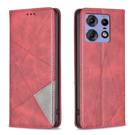 Чохол-книжка Rhombus Texture для Motorola Edge 50 Pro - червоний
